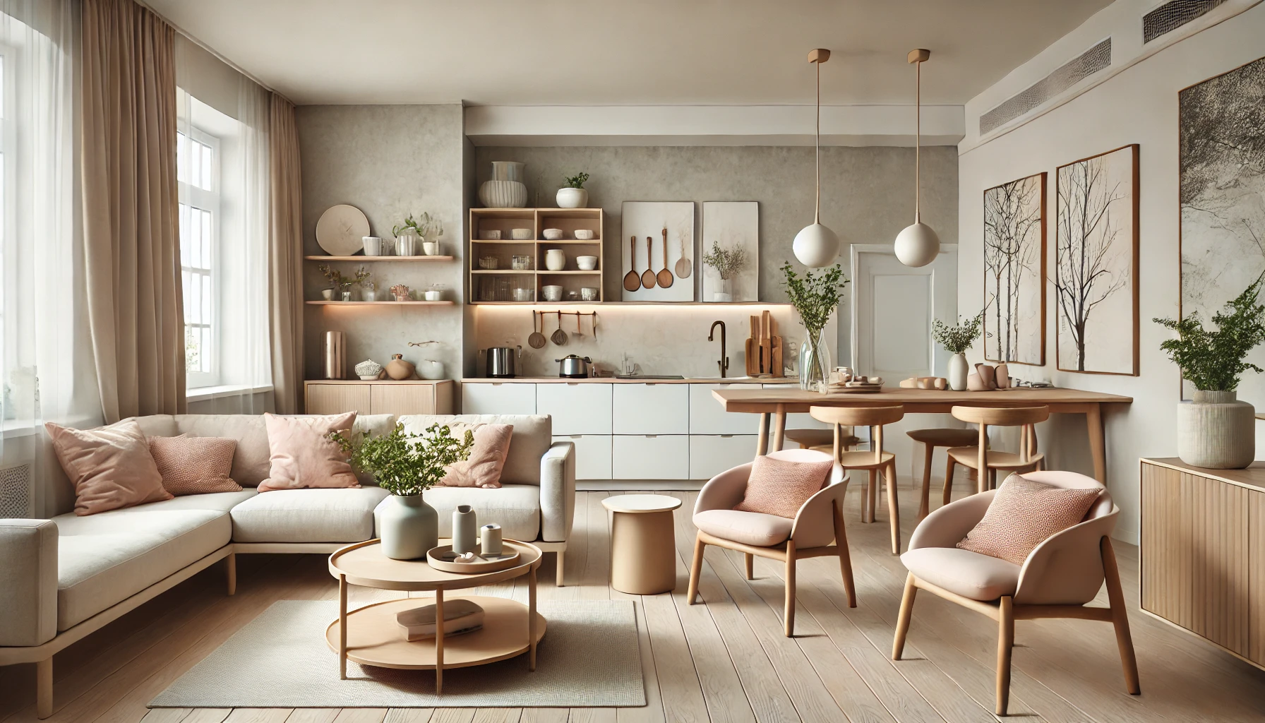 Projekt salonu z kuchnią SK47