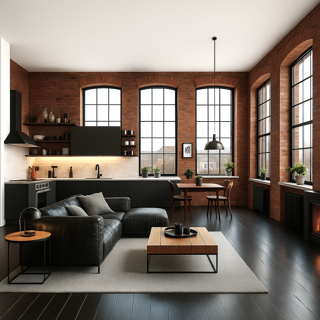 Projekt salonu z kuchnią SK12