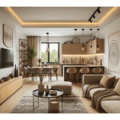 Projekt salonu z kuchnią SK4