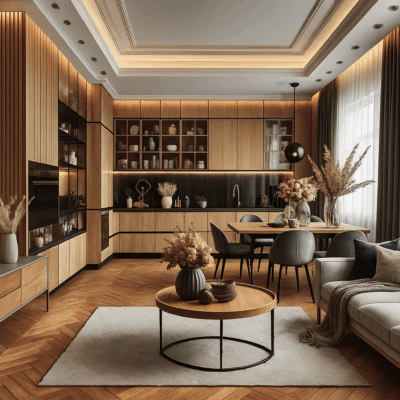 Projekt salonu z kuchnią SK6