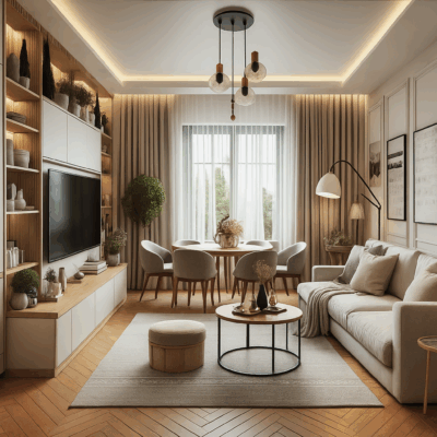 Projekt salonu z kuchnią SK8