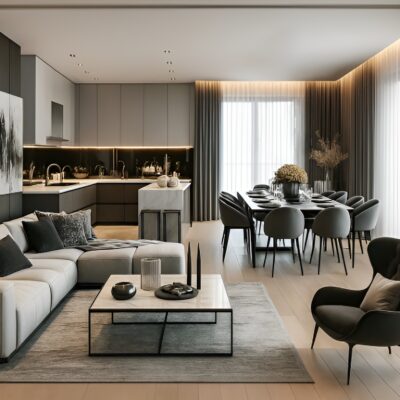 Projekt salonu z kuchnią SK9