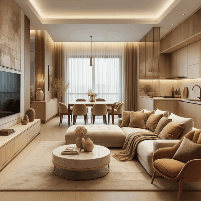 Projekt salonu z kuchnią SK10