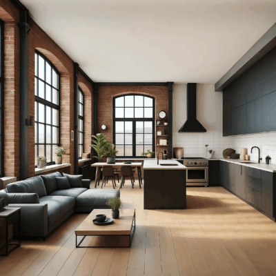 Projekt salonu z kuchnią SK14