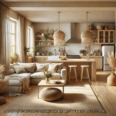 Projekt  salonu z kuchnią SK17