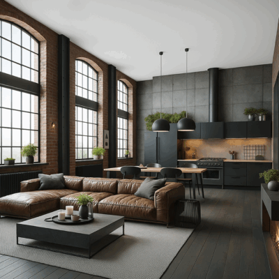 Projekt salonu z kuchnią SK11