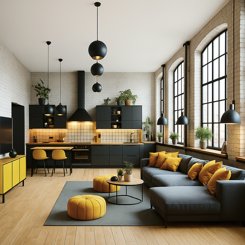 Projekt salonu z kuchnią SK25