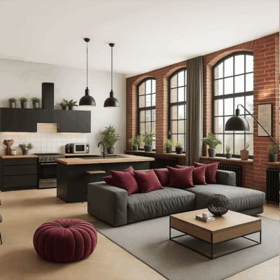 Projekt salonu z kuchnią SK30